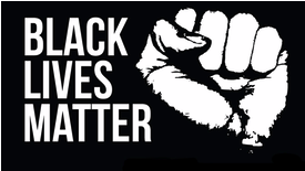 Fist and Black Lives Matter sign